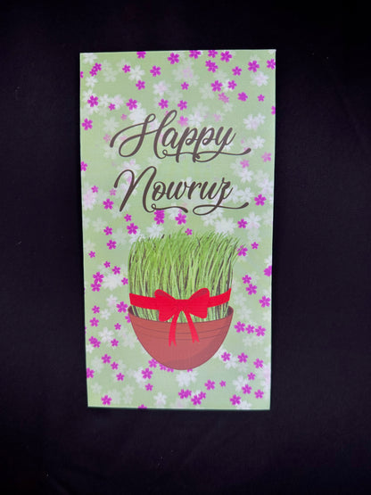 Nowruz Eidi envelope - Green sprouts